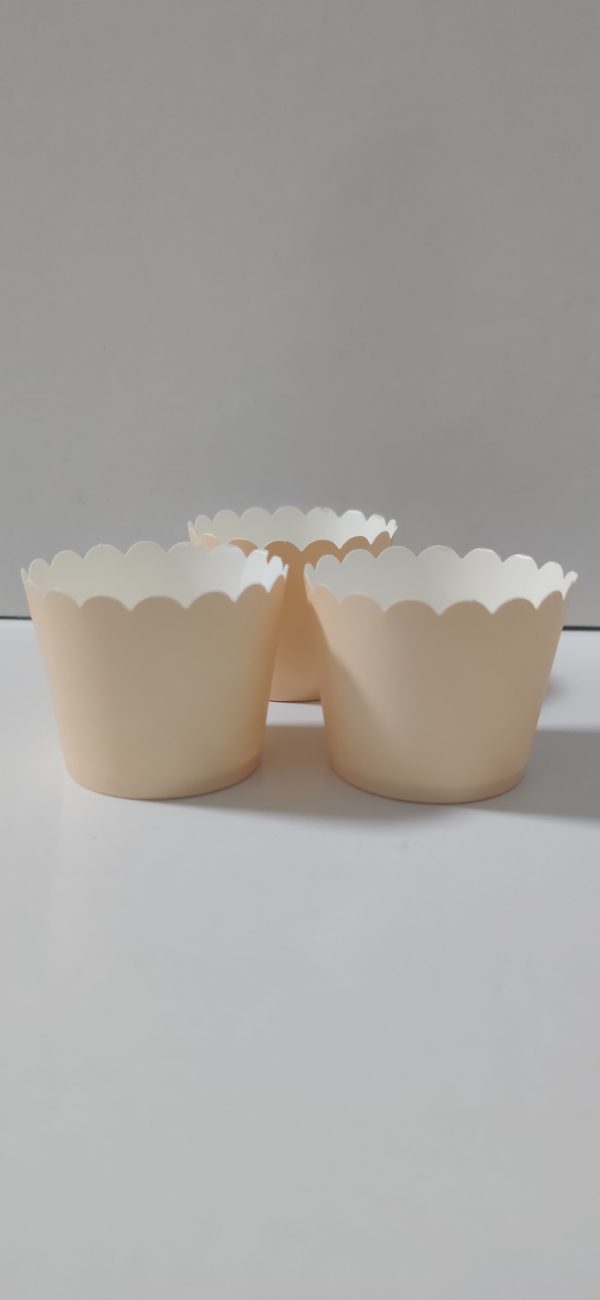 Makaron Somon renk Cupcake Kapsül 25 adet 6.5x5 cm